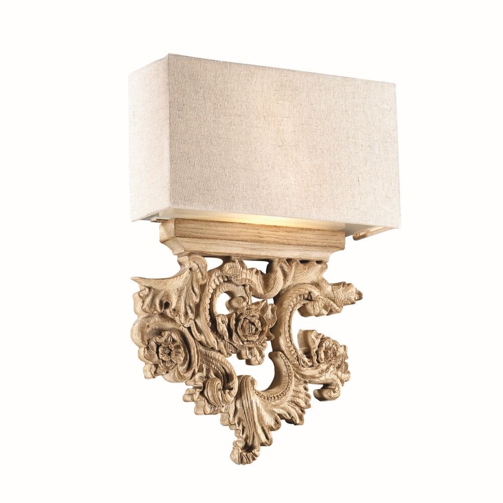 Ideal Lux PETER Wandleuchte Holz hell, 2-flammig main product photo
