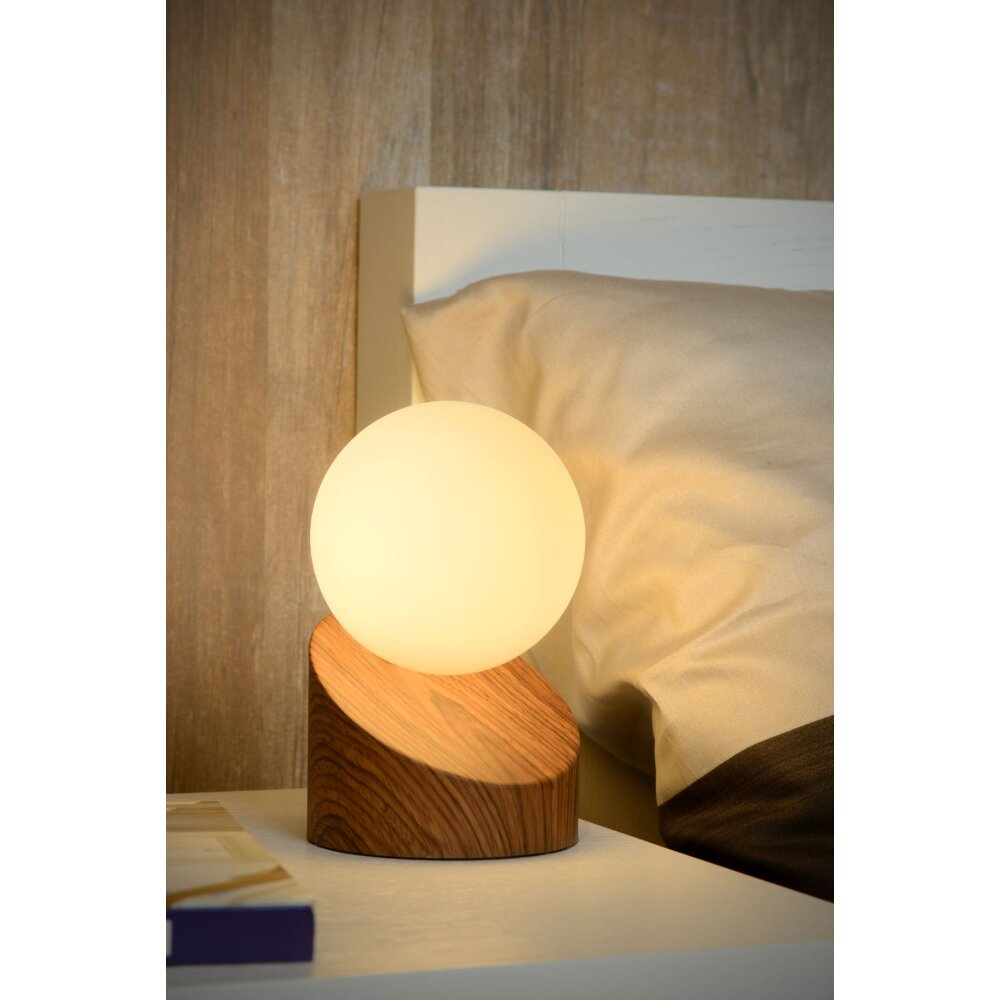 Lucide LEN Tischlampe Holz dunkel, 1-flammig main product photo