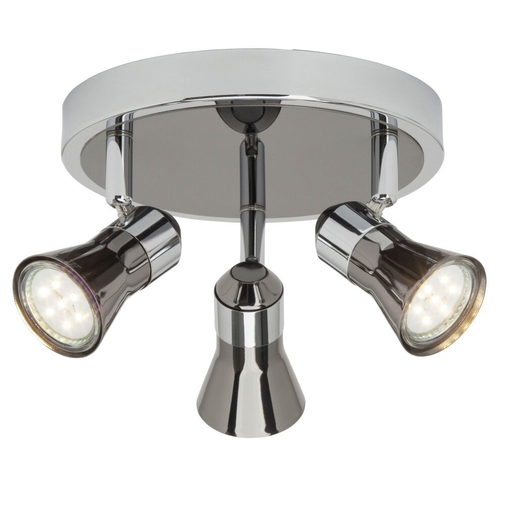 Brilliant Leuchten Jupp Spotrondell LED Chrom, Schwarz, 3-flammig main product photo