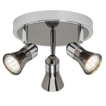 Brilliant Leuchten Jupp Spotrondell LED Chrom, Schwarz, 3-flammig