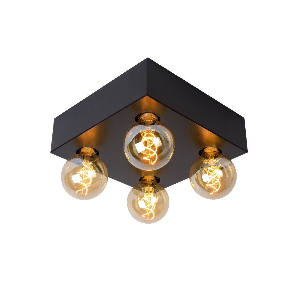 Lucide SURTUS Deckenleuchte Schwarz, 4-flammig main product photo