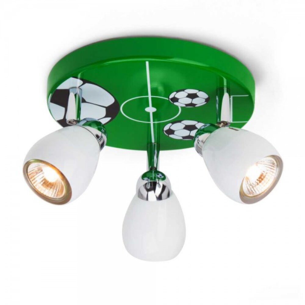 Brilliant Leuchten Soccer Spotrondell Grün, Weiß, 3-flammig main product photo