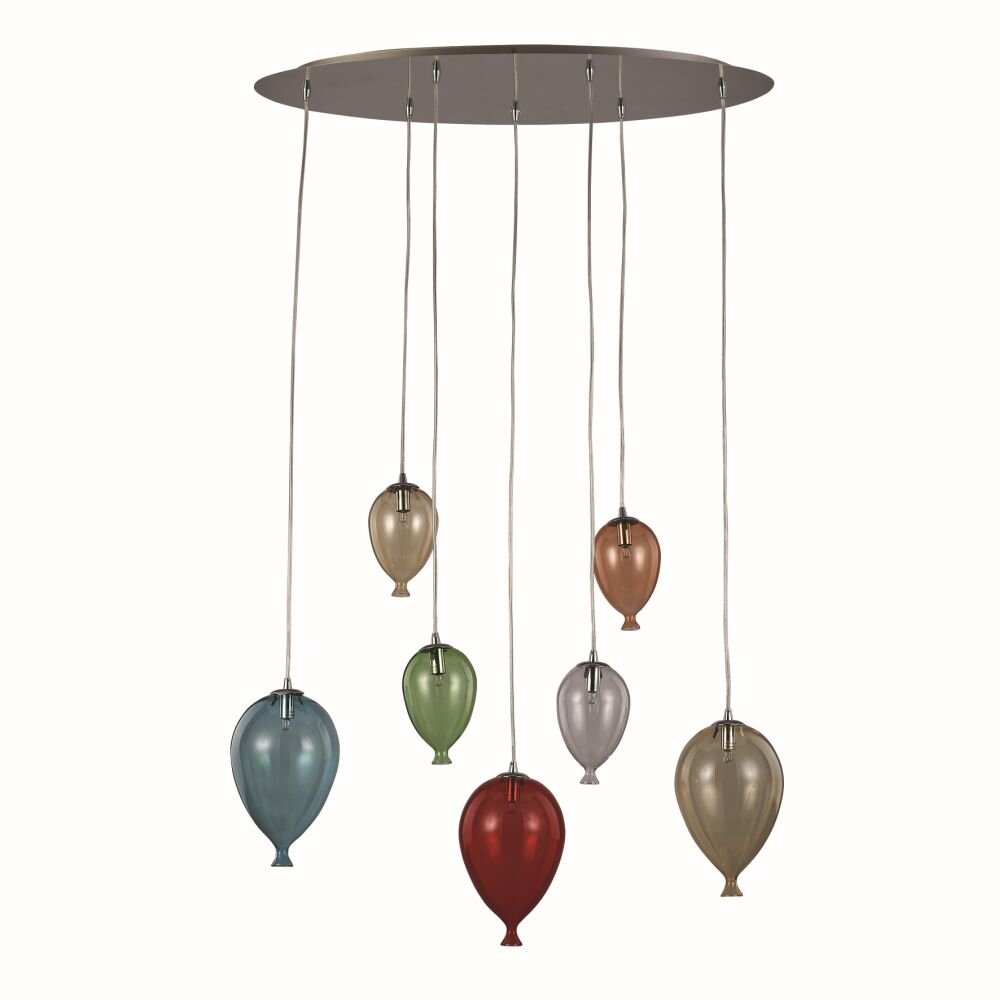 Ideal Lux CLOWN Hängeleuchte Chrom, 7-flammig main product photo