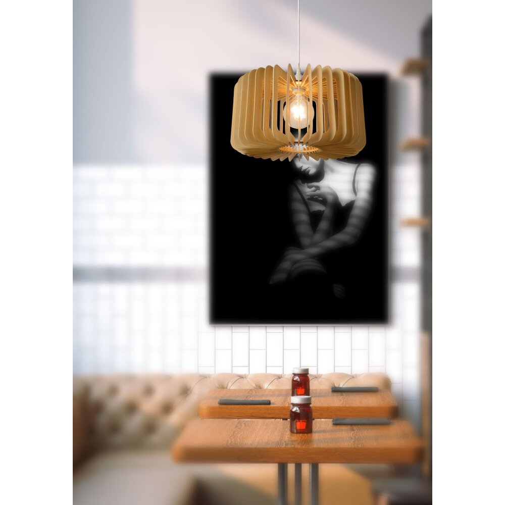 Lucide ETTA Pendelleuchten Holz dunkel, 1-flammig main product photo
