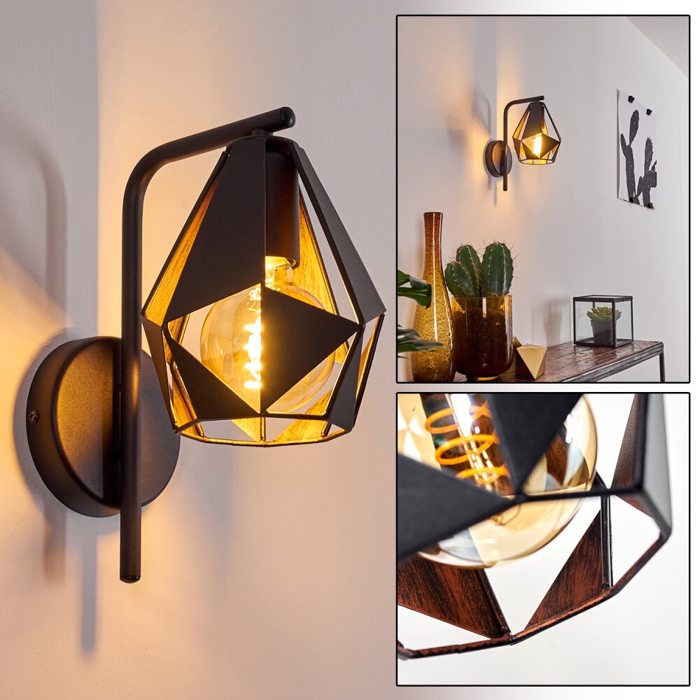 Corralejo Wandleuchte Kupferfarben, Schwarz, 1-flammig main product photo