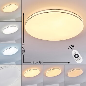 Genthin Deckenleuchte LED Weiß, 1-flammig, Fernbedienung