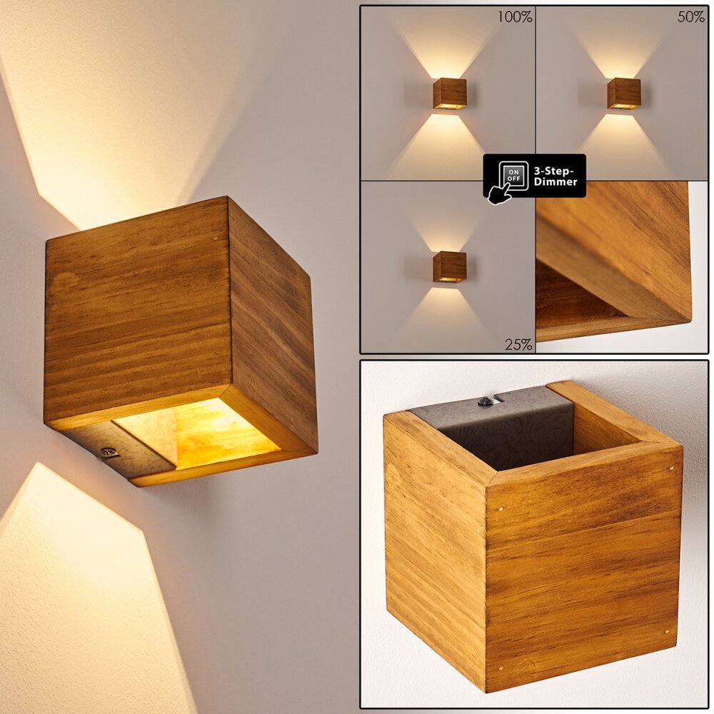 Adak Wandleuchte LED Holz dunkel, 1-flammig main product photo