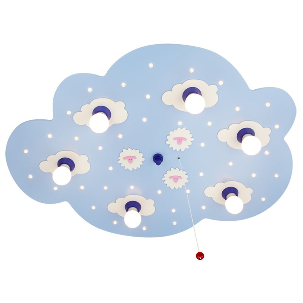 Elobra SCHÄFCHENWOLKE Deckenleuchte Blau, 6-flammig main product photo