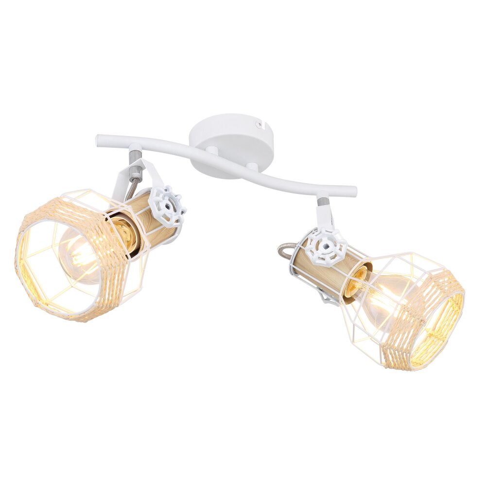 Globo BANA Strahler Braun, Weiß, 2-flammig main product photo