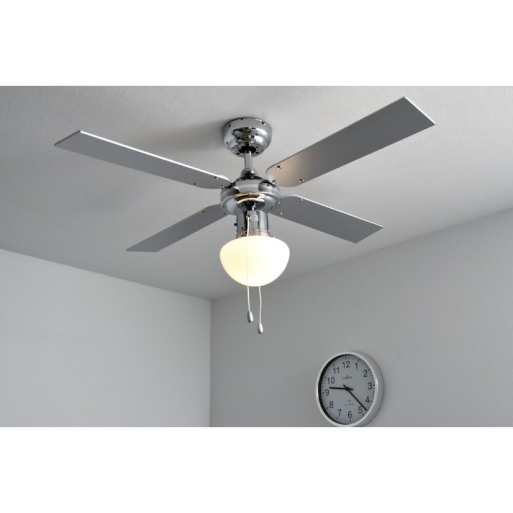 Globo CHAMPION Ventilator Chrom, Edelstahl, Weiß, 1-flammig main product photo