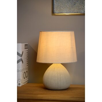 Lucide RAMZI Tischlampe Beige, 1-flammig