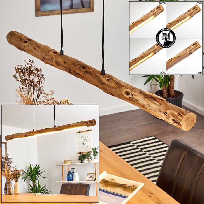 Winterthur Pendelleuchte LED Holz hell, Schwarz, 1-flammig Winterthur Pendelleuchte LED Holz hell, Schwarz, 1-flammig