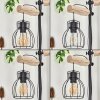 Gondo Stehlampe Holz hell, Schwarz, 2-flammig
