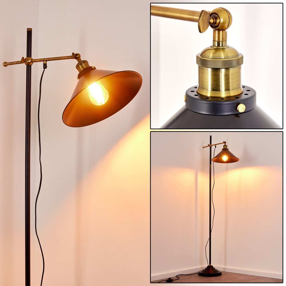 Gudem Stehleuchte Schwarz-Gold, 1-flammig main product photo