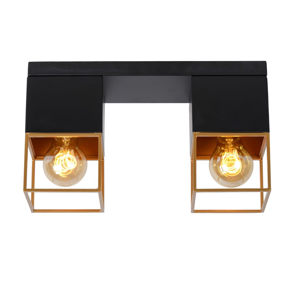 Lucide RIXT Deckenleuchte Schwarz, 2-flammig main product photo