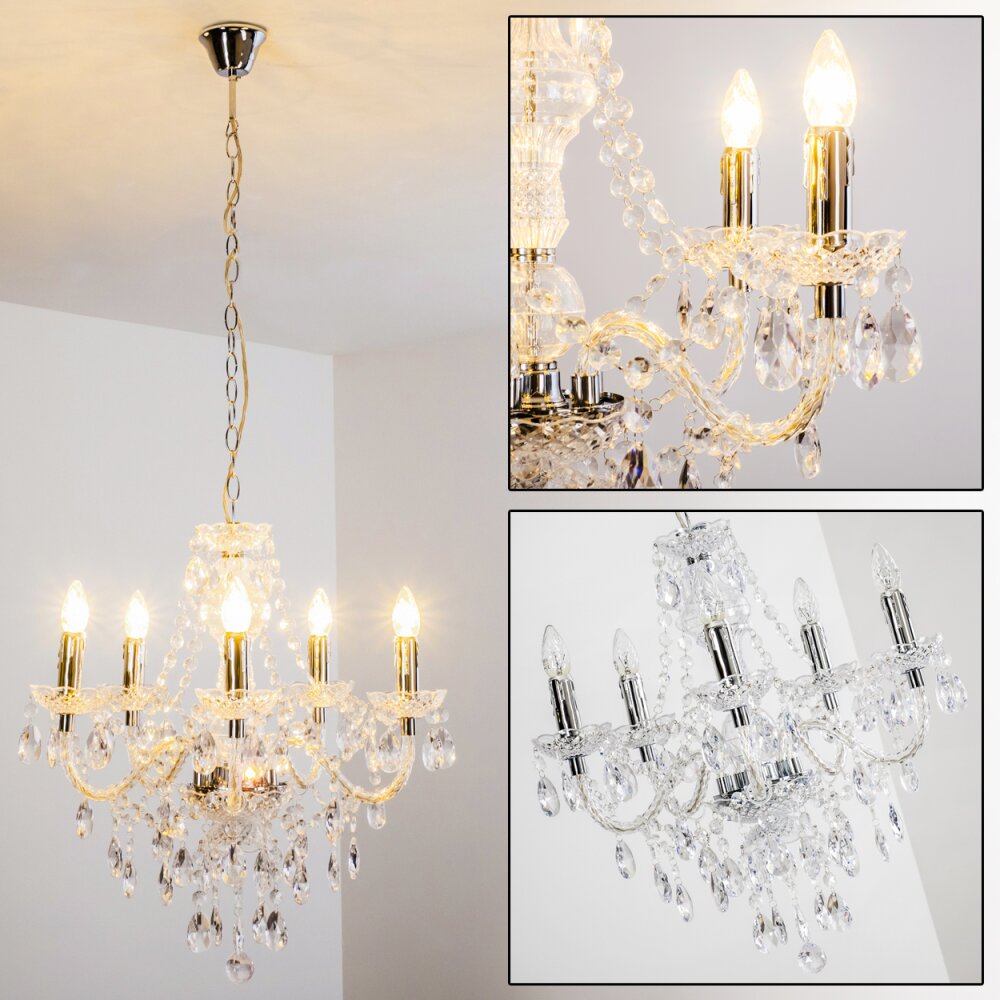 Cheop Kronleuchter Transparent, Klar, 5-flammig main product photo