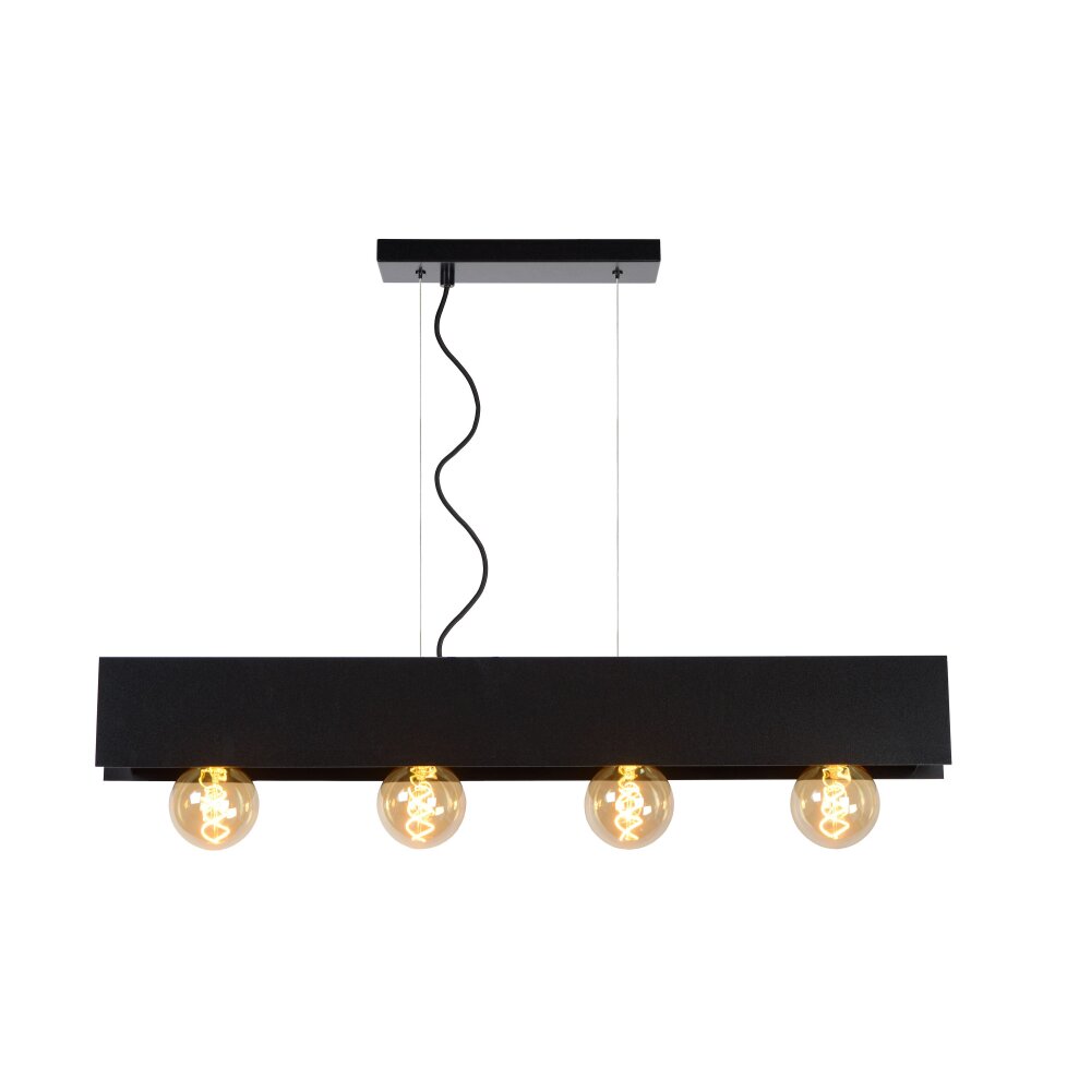 Lucide SURTUS Pendelleuchte Schwarz, 4-flammig main product photo