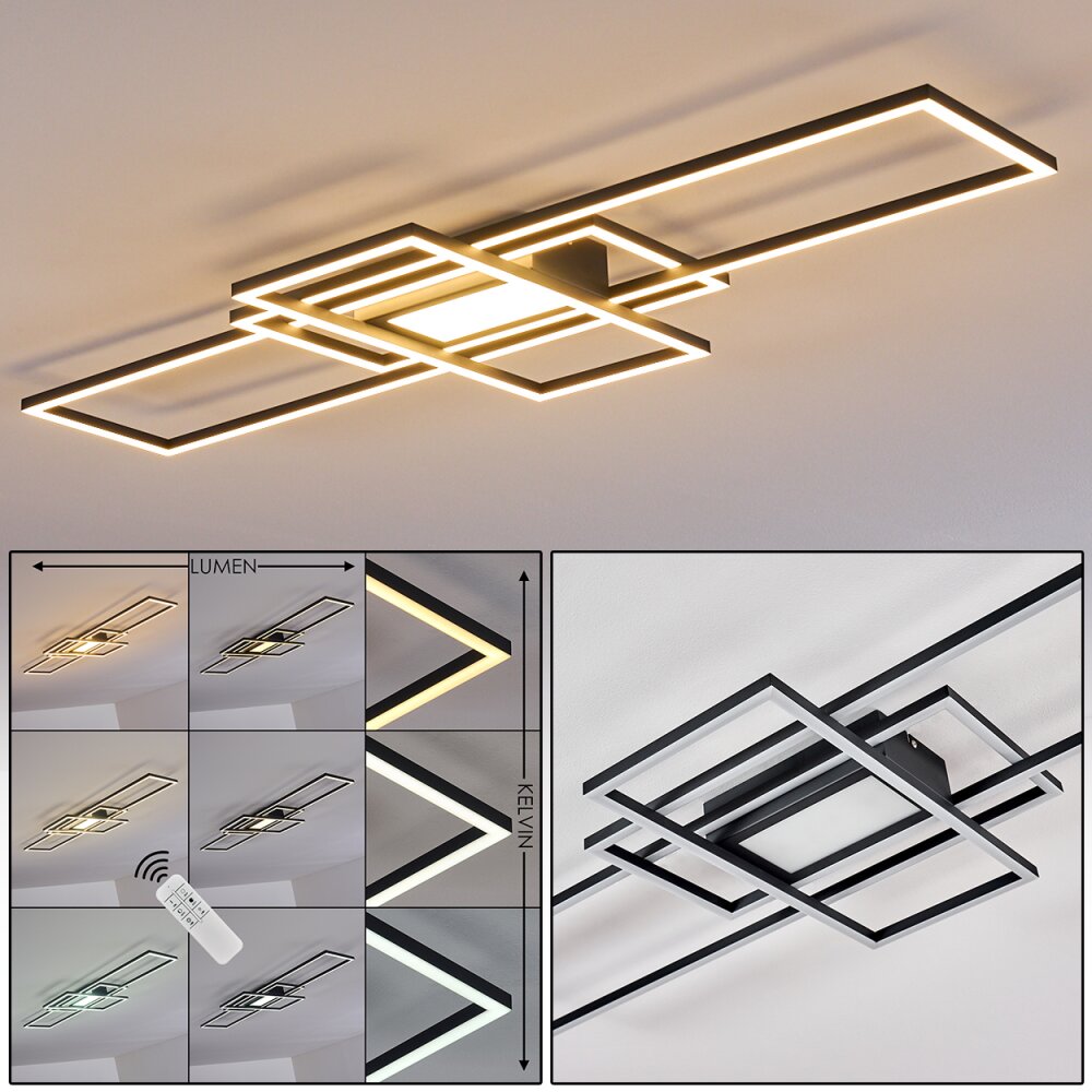 Alsterbro Deckenleuchte LED Schwarz, 1-flammig, Fernbedienung main product photo