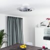 Tamworth Deckenventilator LED Silber, Transparent, Klar, 1-flammig, Fernbedienung