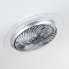 Tamworth Deckenventilator LED Silber, Transparent, Klar, 1-flammig, Fernbedienung