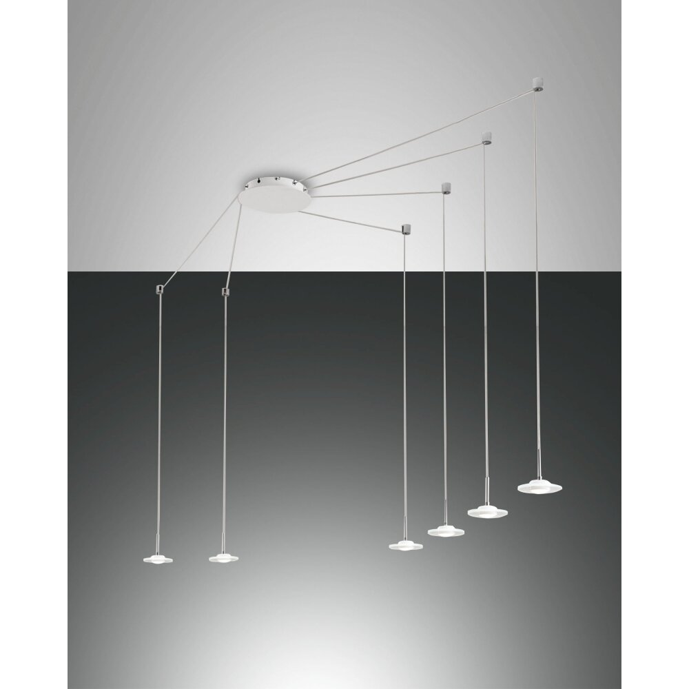 Fabas Luce Susanna Pendelleuchte LED Weiß, 6-flammig main product photo