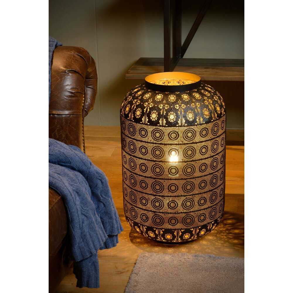 Lucide TAHAR Bodenleuchte Schwarz, 1-flammig main product photo