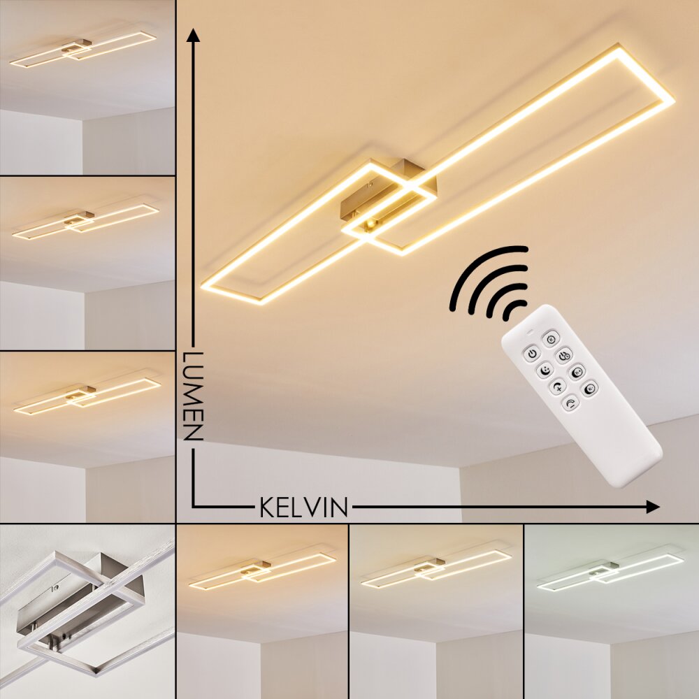 Ceva Deckenleuchte LED Silber, 2-flammig, Fernbedienung main product photo