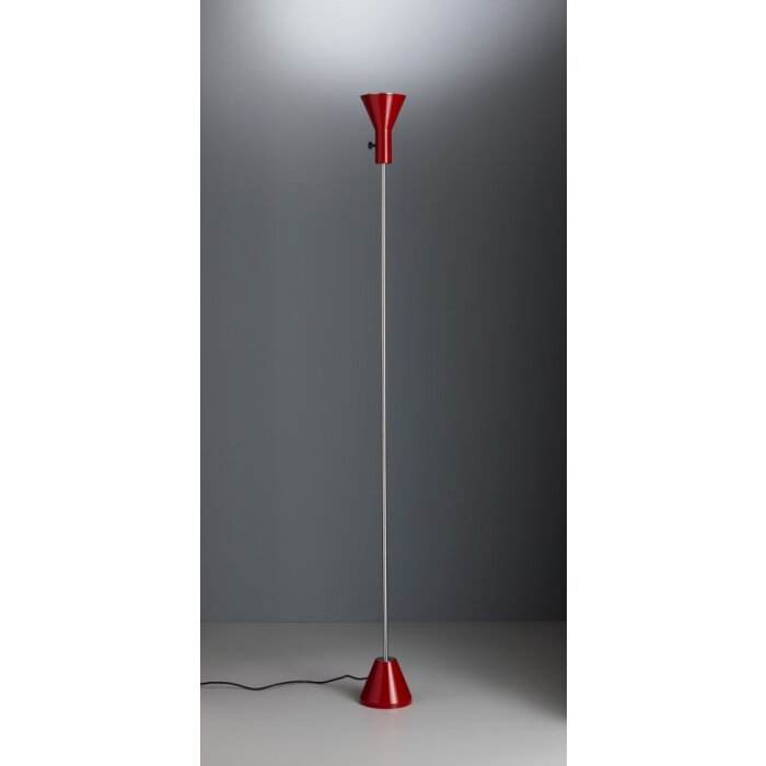 Tecnolumen ES 57 Fluter LED Chrom, Rot, 1-flammig Tecnolumen ES 57 Fluter LED Chrom, Rot, 1-flammig