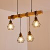 Barbengo Pendelleuchte Holz hell, Schwarz, 4-flammig