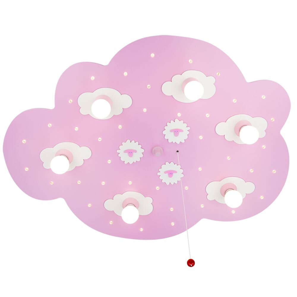 Elobra SCHÄFCHENWOLKE Deckenleuchte Pink, 6-flammig main product photo