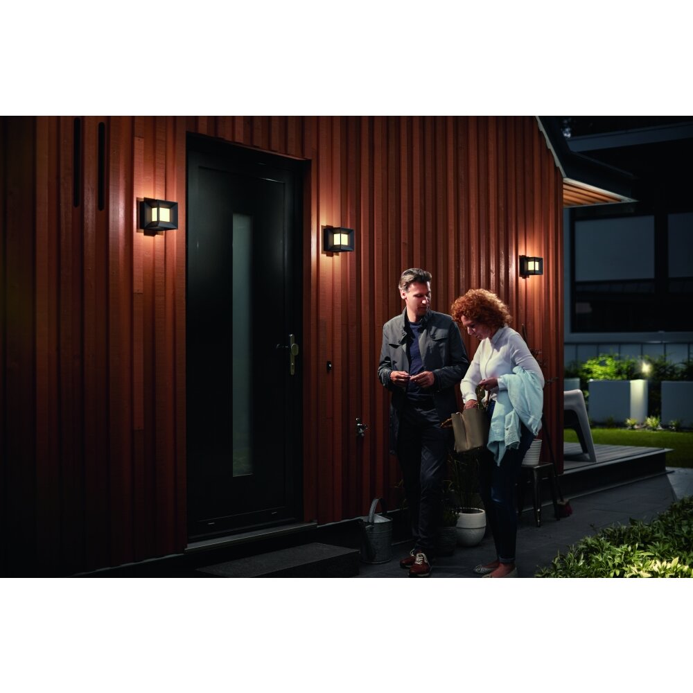 Philips Parterre Außenwandleuchte LED Schwarz, 1-flammig main product photo