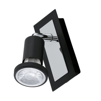 Eglo SARRIA Wandleuchte LED Chrom, Schwarz, 1-flammig