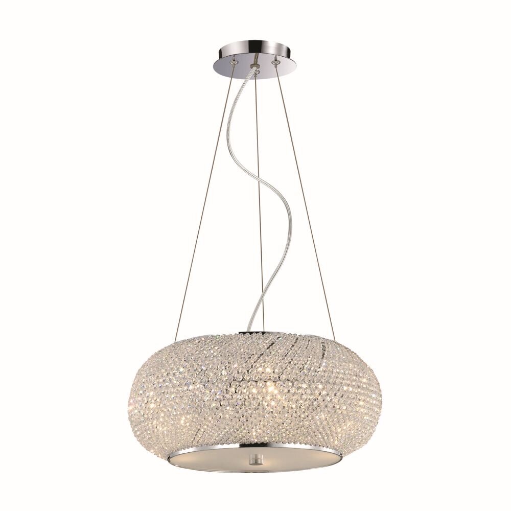Ideal Lux PASHA Hängeleuchte Chrom, Kristalloptik, 6-flammig main product photo