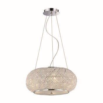 Ideal Lux PASHA Hängeleuchte Chrom, Kristalloptik, 6-flammig