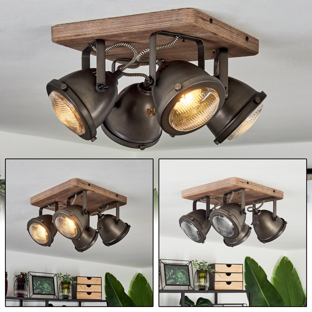 Glostrup Deckenleuchte Braun, Edelstahl, 4-flammig main product photo