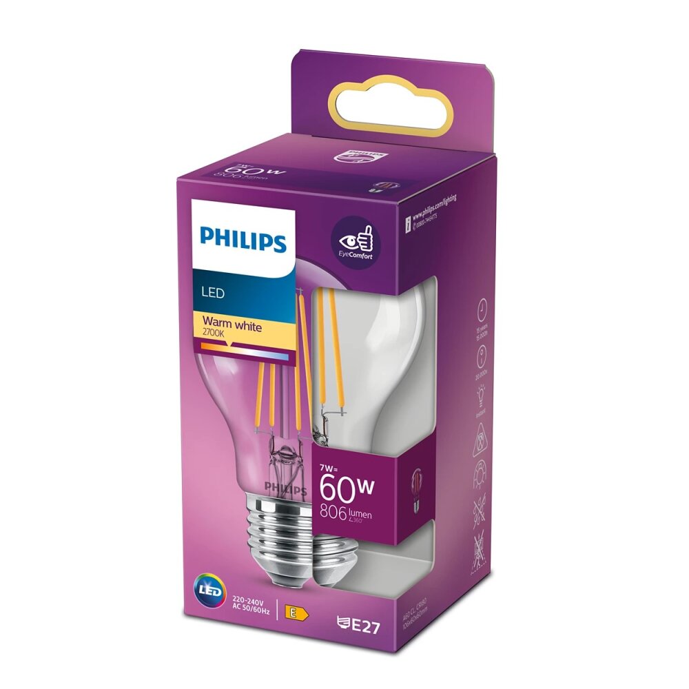 Philips LED E27 7 Watt 2700 Kelvin 806 Lumen main product photo