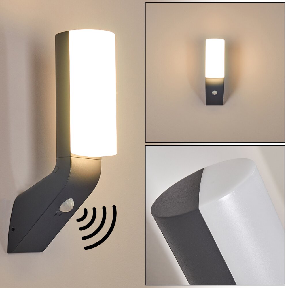 Porus Außenwandleuchte LED Anthrazit, 1-flammig, Bewegungsmelder main product photo