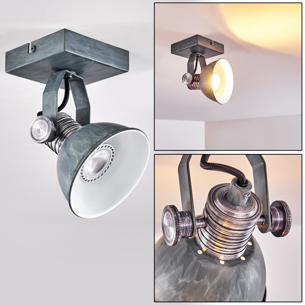 Gudo Deckenleuchte Grau, Silber, 1-flammig main product photo