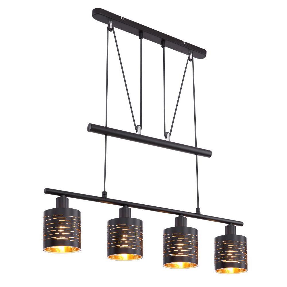 Globo TUNNO Hängeleuchte Schwarz, 4-flammig main product photo