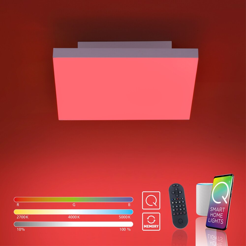 Paul Neuhaus Q-FRAMELESS Panel LED Weiß, 1-flammig, Fernbedienung, Farbwechsler main product photo