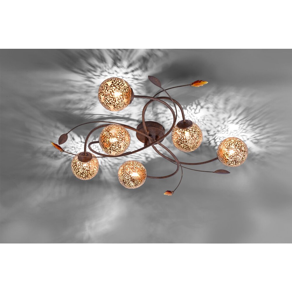 Paul Neuhaus GRETA Deckenleuchte Rostfarben, 6-flammig main product photo