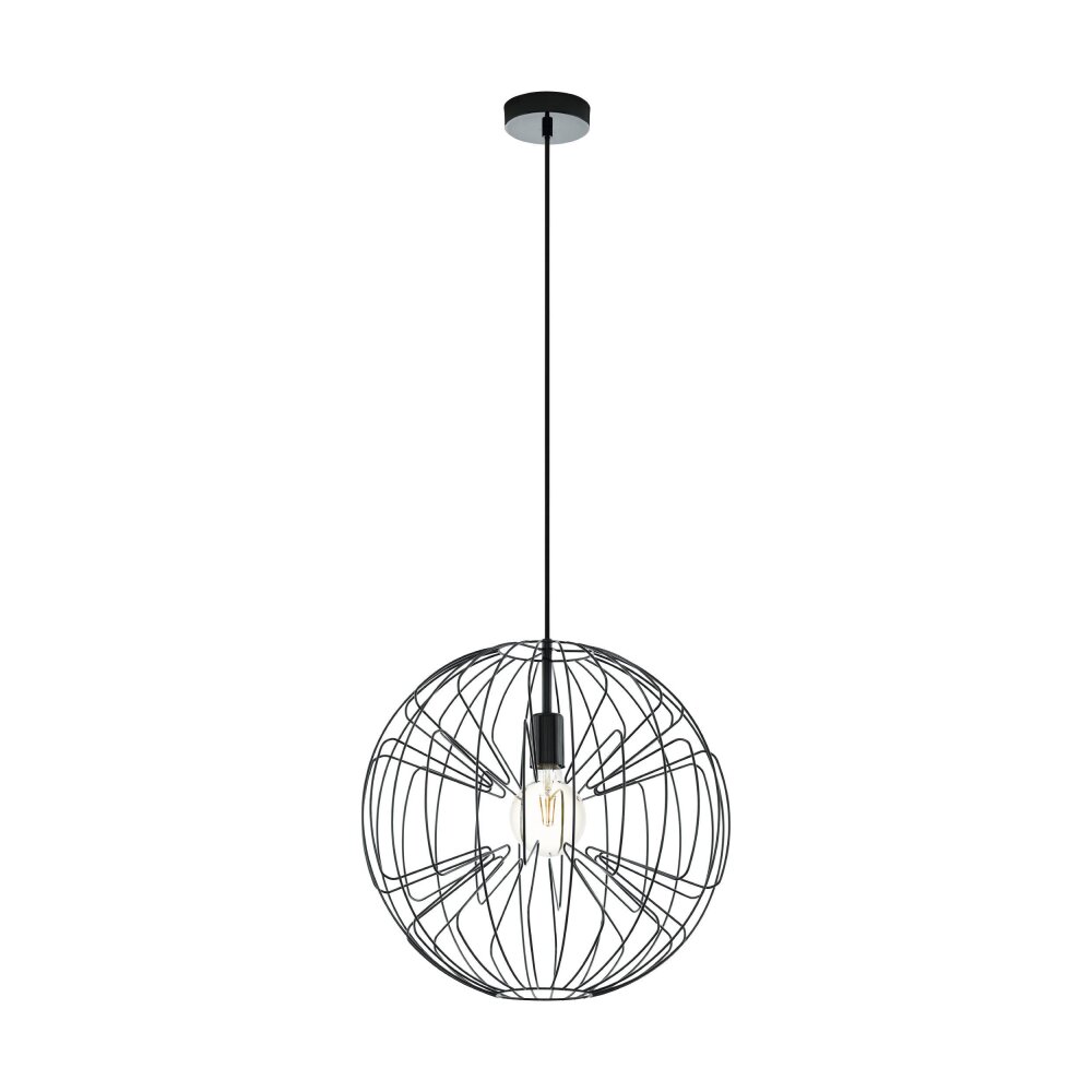 Eglo Leuchten OKINZURI Hängeleuchte Nickel-Matt, Schwarz, 1-flammig main product photo