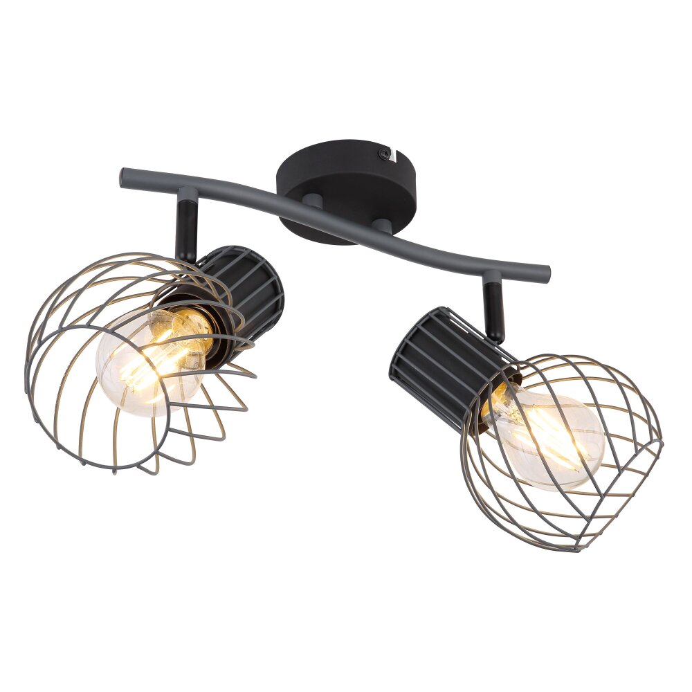 Globo BEVERONE Strahler Schwarz, 2-flammig main product photo