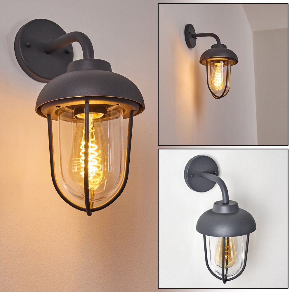 Poznan Außenwandleuchte Grau, 1-flammig main product photo