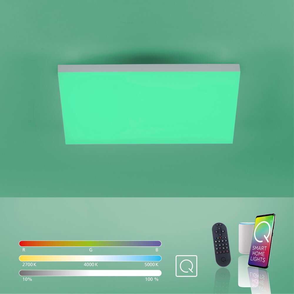 Paul Neuhaus Q-FRAMELESS Panel LED Weiß, 1-flammig, Fernbedienung, Farbwechsler main product photo