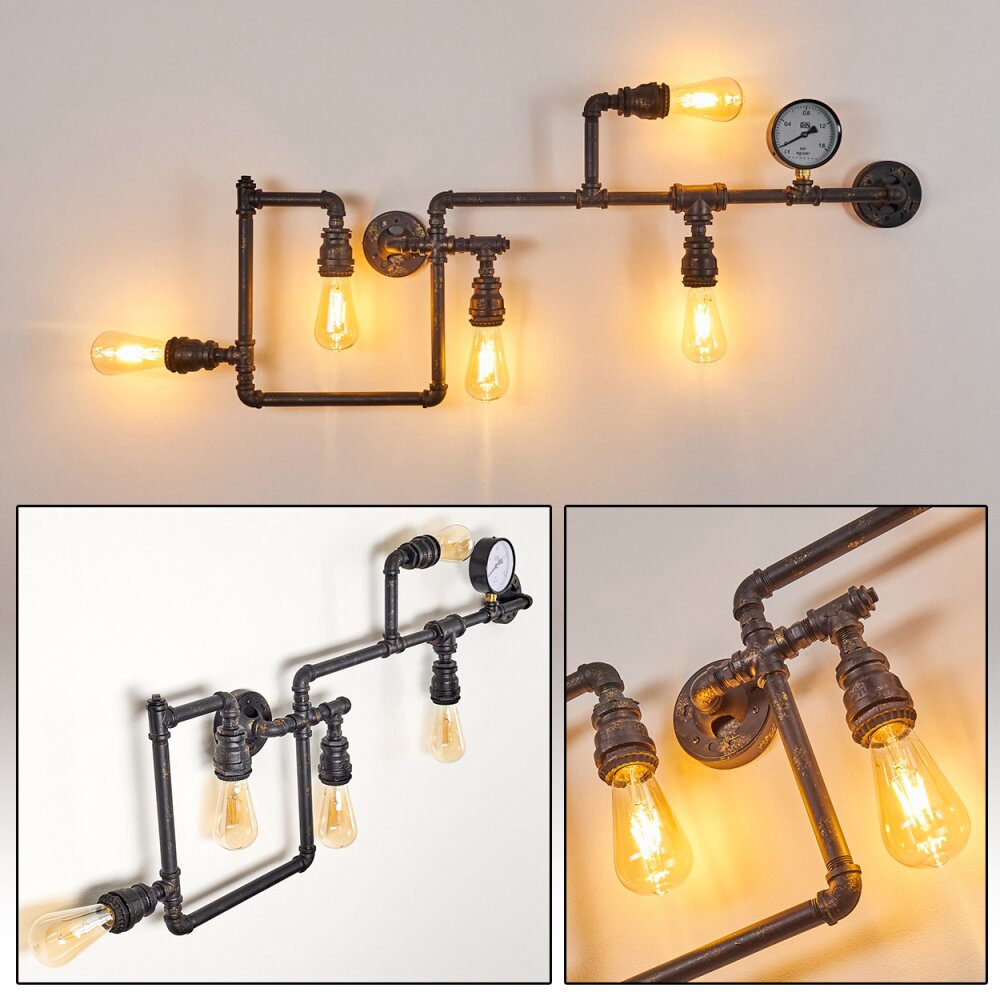 Kolyma Wandleuchte Schwarz-Gold, 5-flammig main product photo