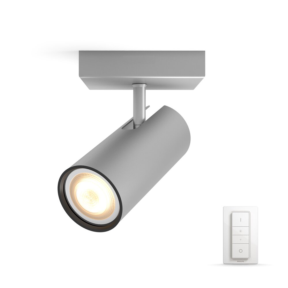 Philips Hue Ambiance White Buratto Deckenspot Basis-Set Silber, 1-flammig, Fernbedienung main product photo