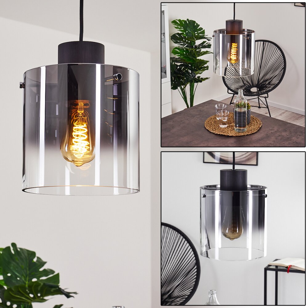 Wichita Hängeleuchte Rauchfarben, Schwarz, 1-flammig main product photo