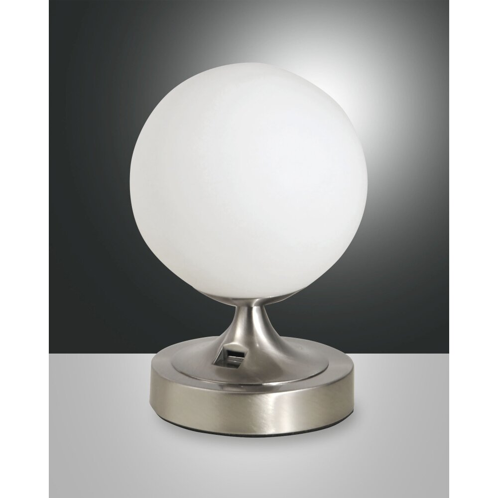 Fabas Luce Perla Tischleuchten Nickel glänzend, 1-flammig main product photo