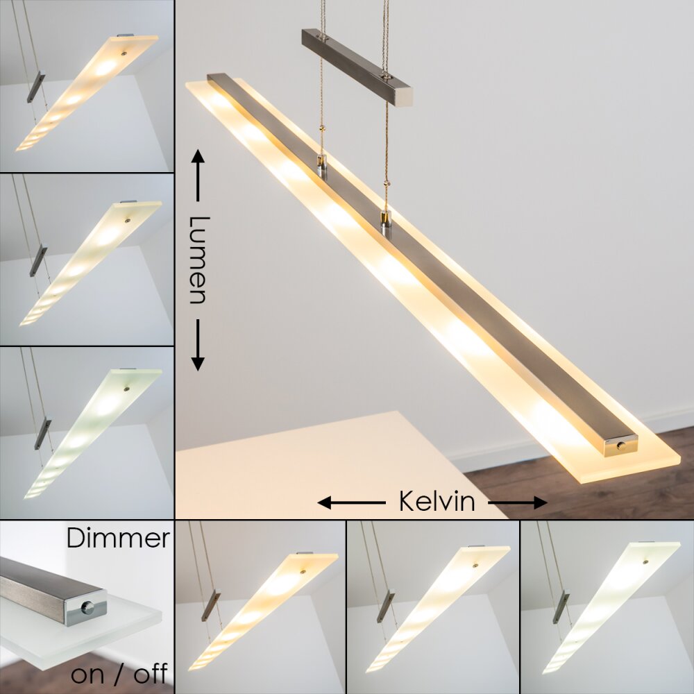 Ramsele Pendelleuchte LED Chrom, Nickel-Matt, 7-flammig main product photo
